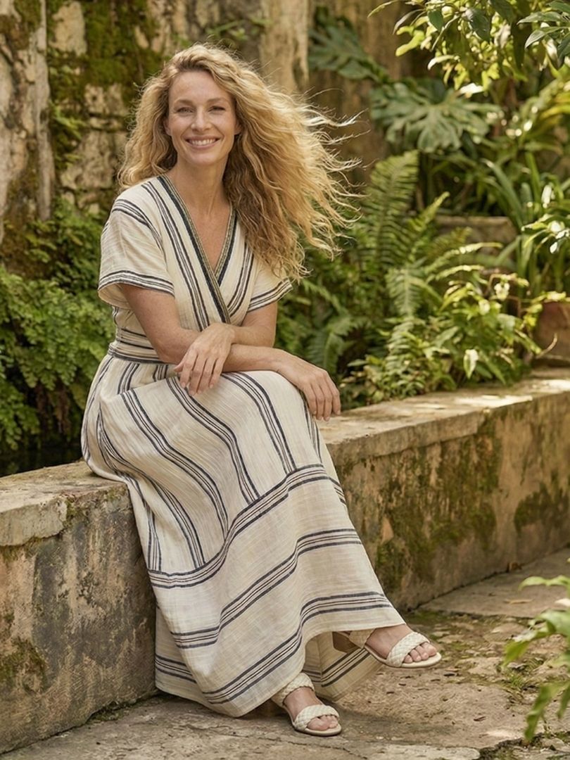 Lily | Women's Dress V Neck Short Sleeve Midi 5