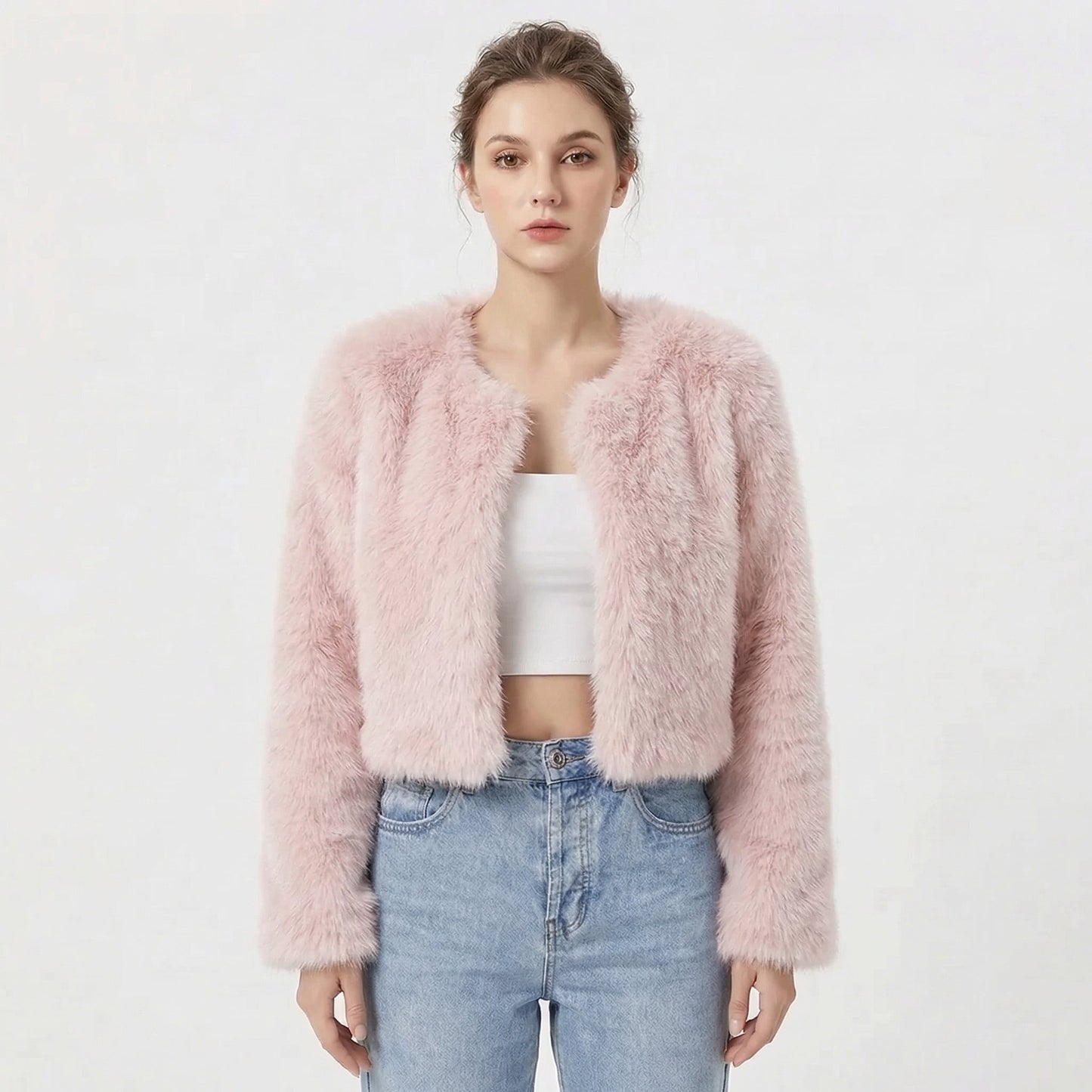 Mila | Luxe Cropped Faux Fur Jacket
