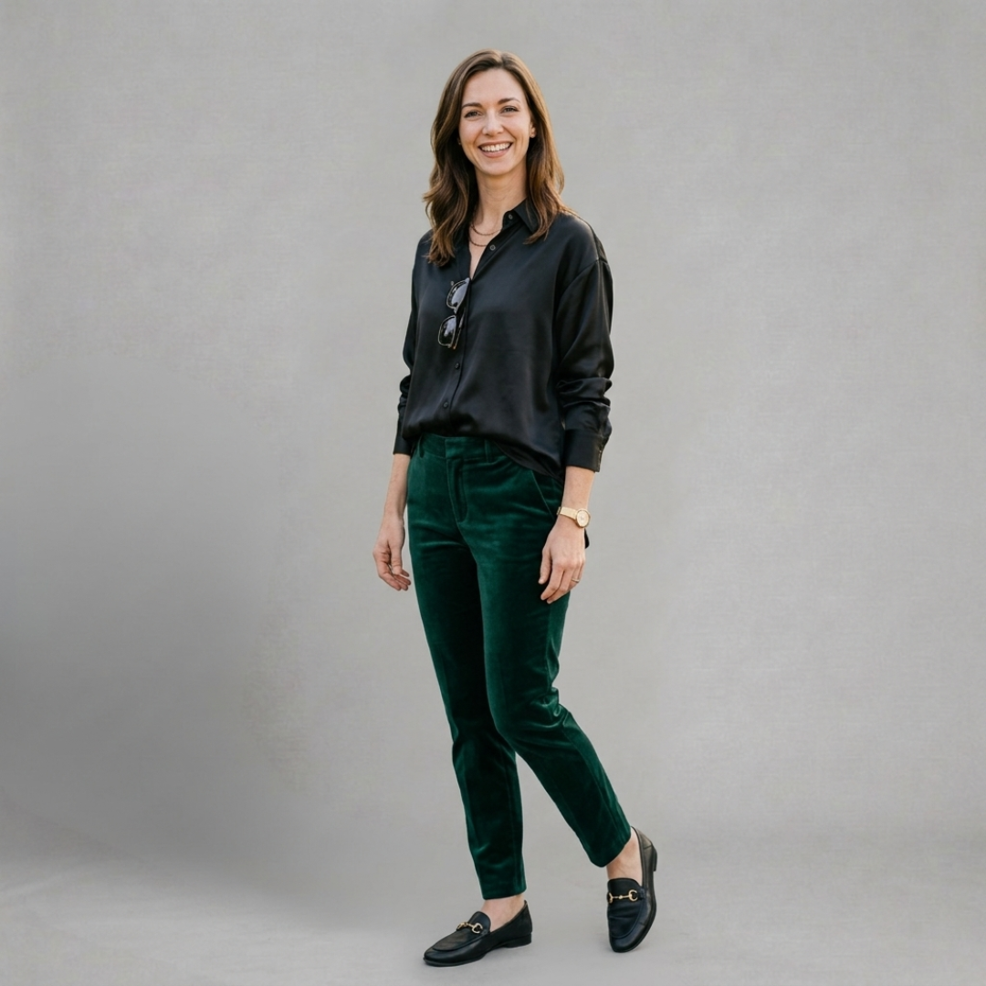 Celeste - Satin button blouse for timeless refined elegance