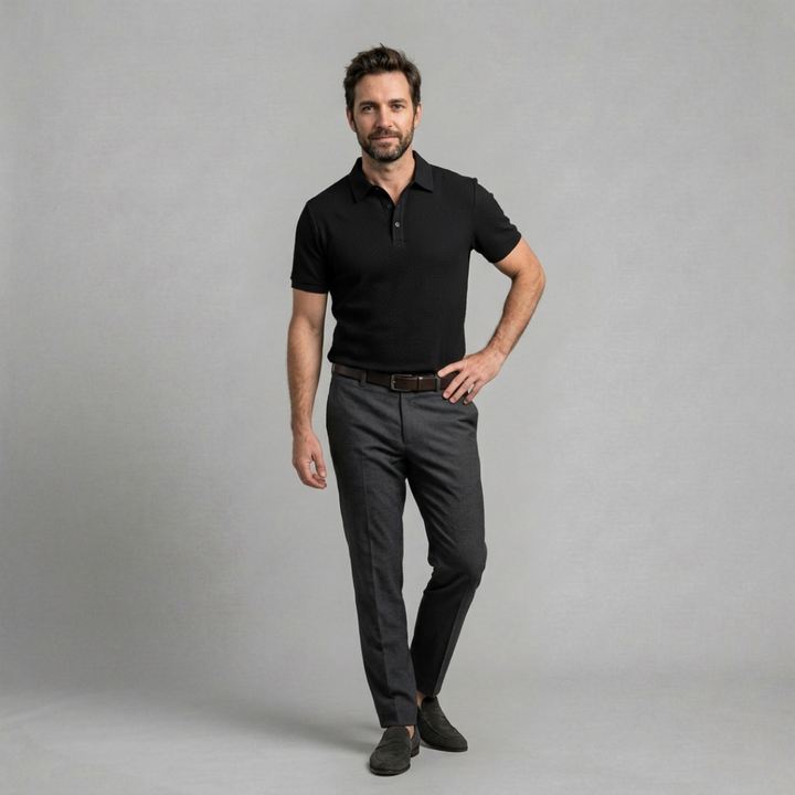 Mason - Textured polo for sharp everyday sophistication