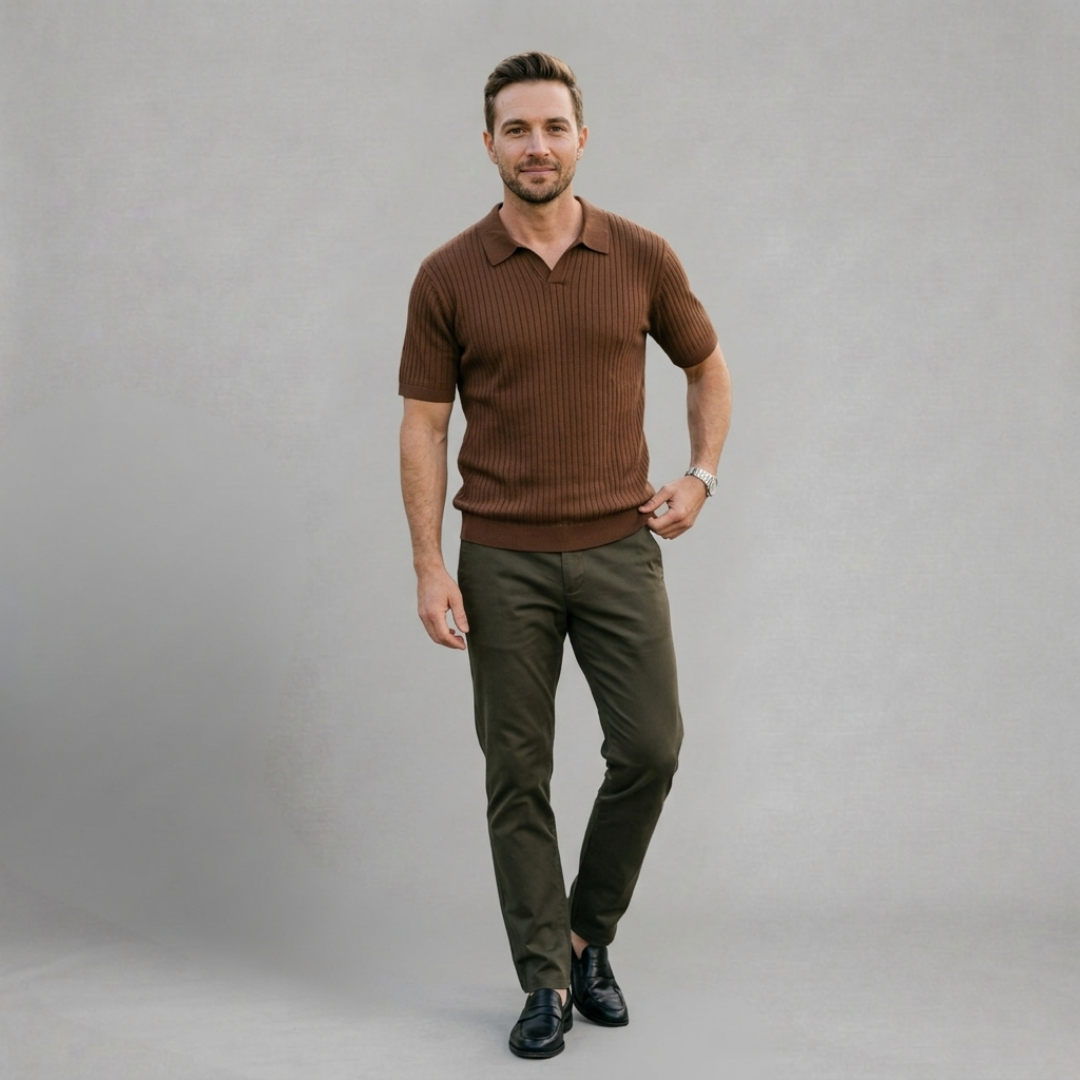 Matteo - Refined ribbed polo for elevated everyday style