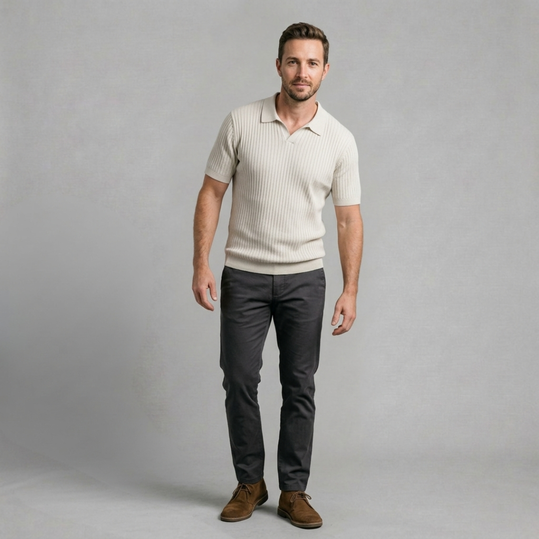 Matteo - Refined ribbed polo for elevated everyday style