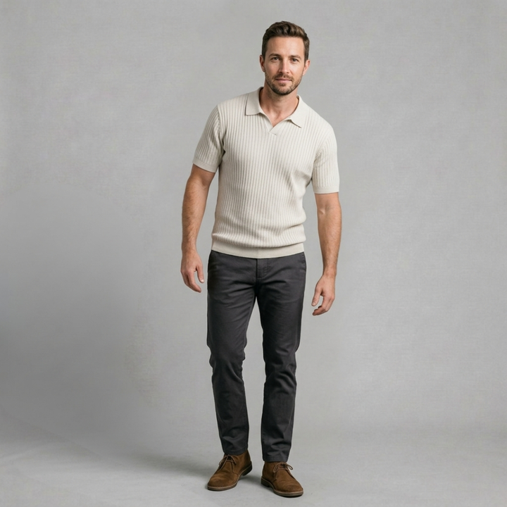 Matteo - Refined ribbed polo for elevated everyday style