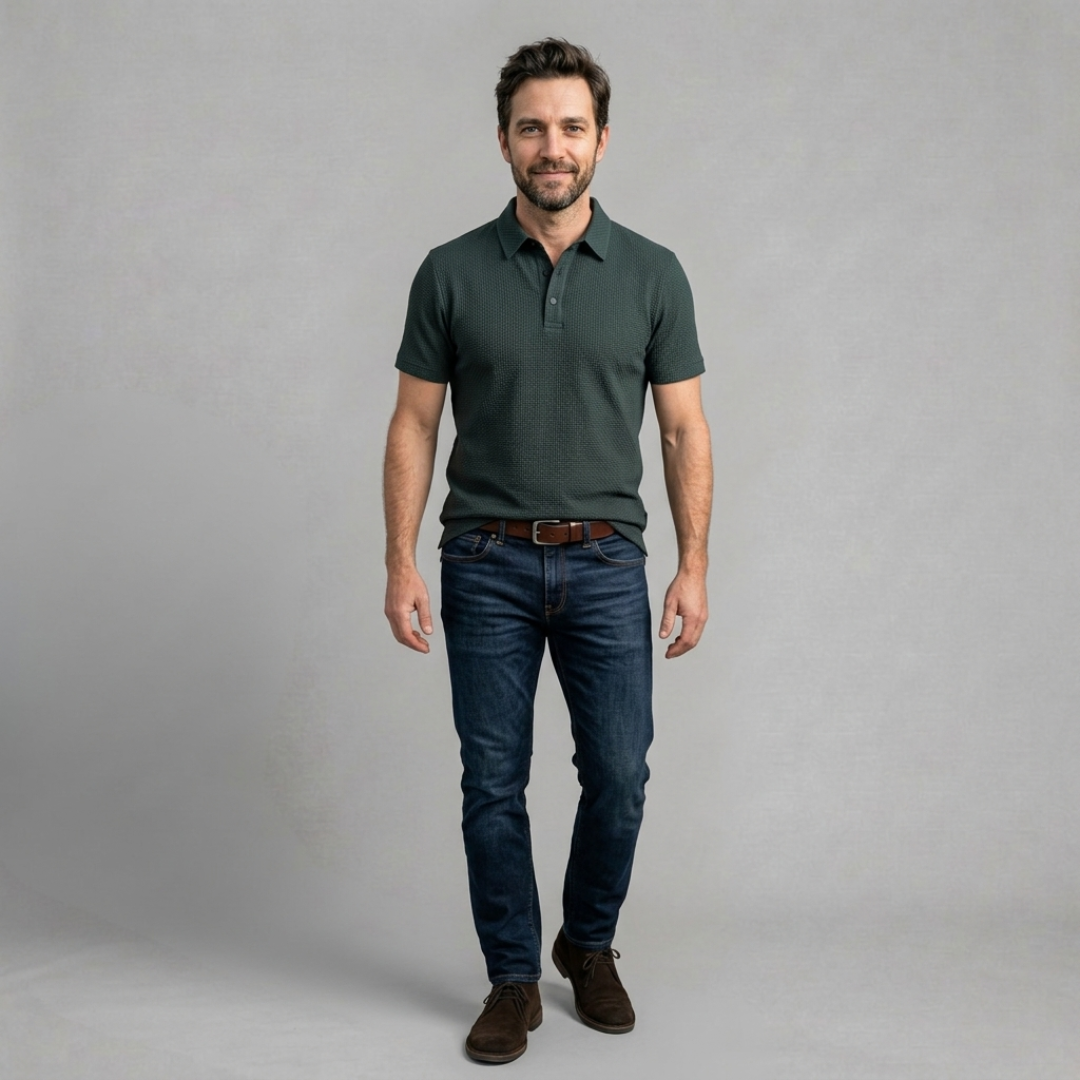 Mason - Textured polo for sharp everyday sophistication