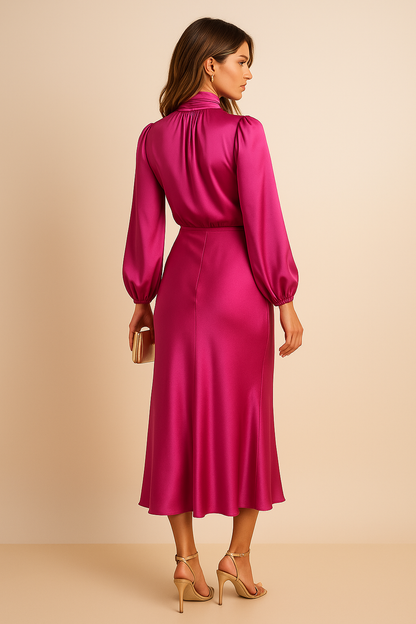 Women's High Waist Midi Dress