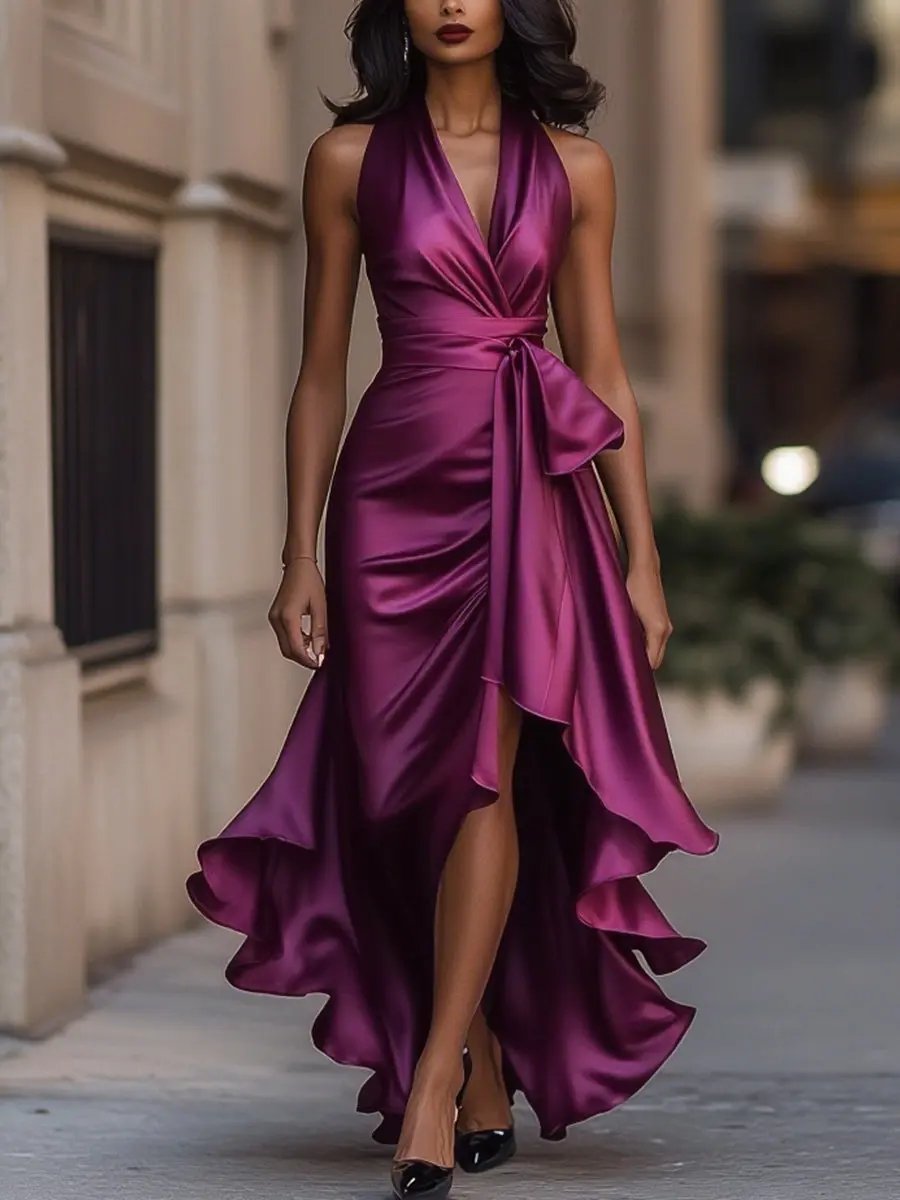 Audrey | Women's Halter Neck Cocktail Dress with Wrap Fit 10