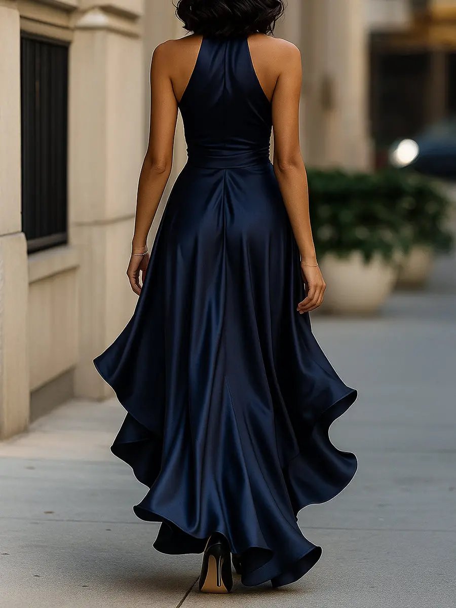Audrey | Women's Halter Neck Cocktail Dress with Wrap Fit 5