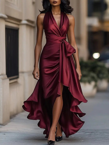 Audrey | Women's Halter Neck Cocktail Dress with Wrap Fit 6