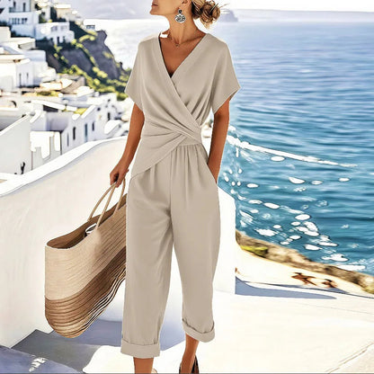 Chloe | Women's Two Piece Set with Wrap-Front Top 0