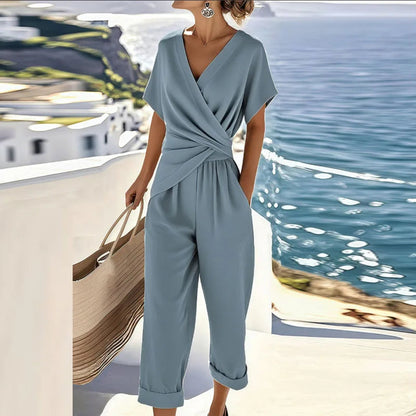 Chloe | Women's Two Piece Set with Wrap-Front Top 1