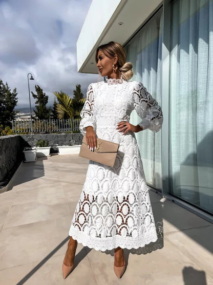Claire | Women's Lace Collar Dress Elegant Fit 4