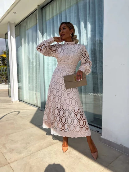 Claire | Women's Lace Collar Dress Elegant Fit 6