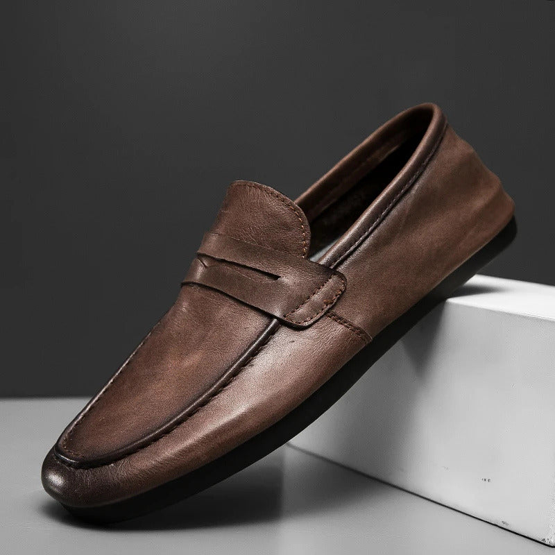 Cole | Men's Penny Loafers Brown Classic Design 0