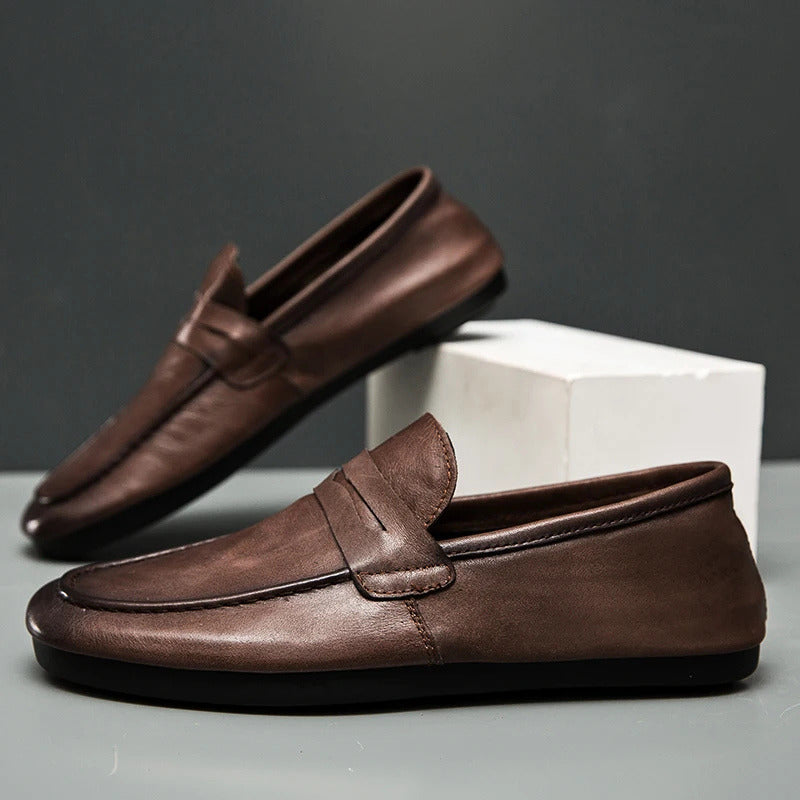 Cole | Men's Penny Loafers Brown Classic Design 1