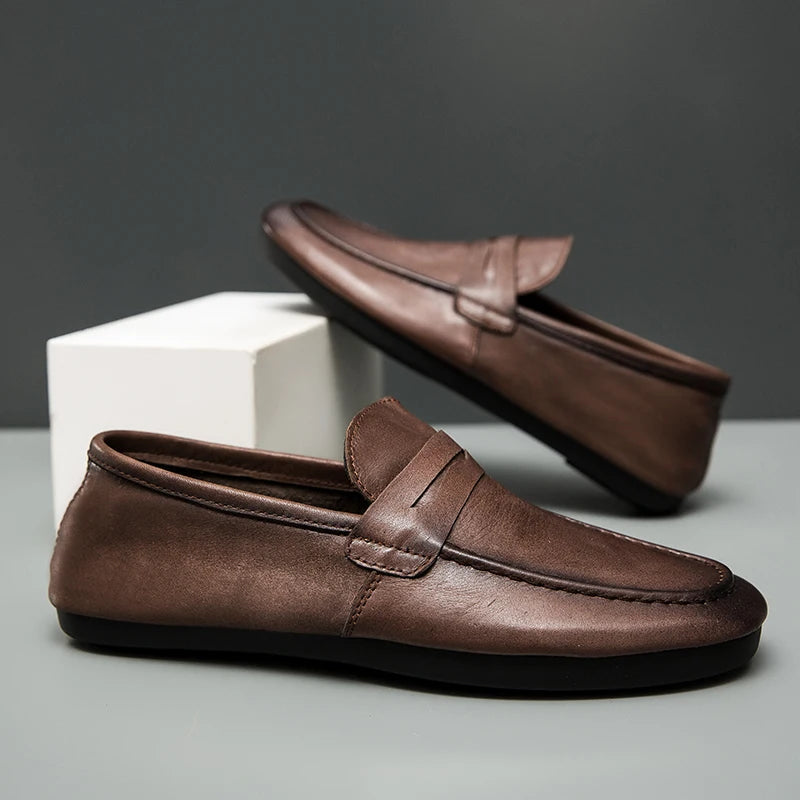 Cole | Men's Penny Loafers Brown Classic Design 4