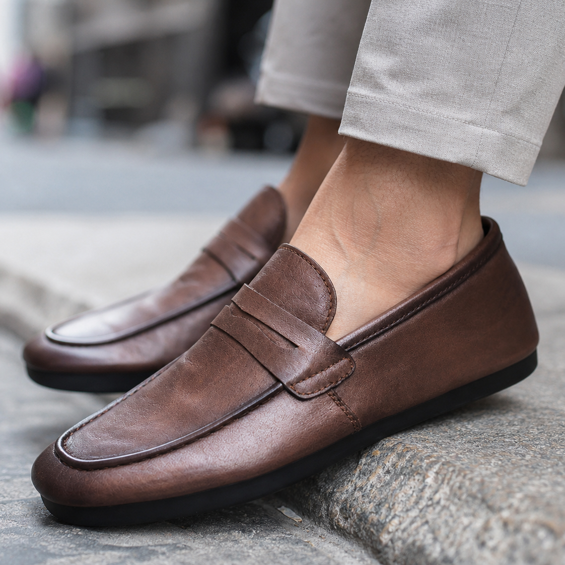 Cole | Men's Penny Loafers Brown Classic Design 7