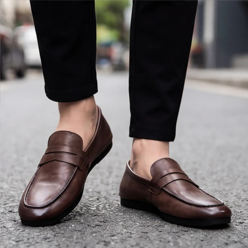 Cole | Men's Penny Loafers Brown Classic Design 8