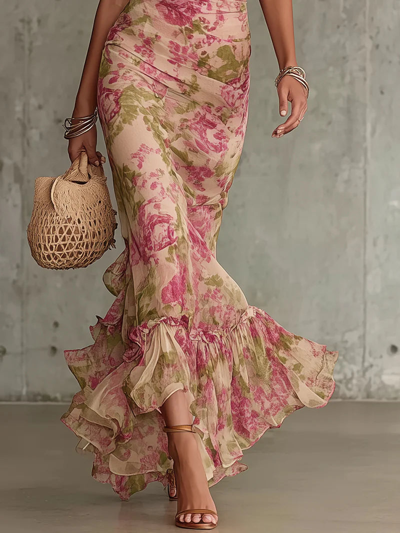Demi | Women's Maxi Dress Puff Sleeve Floral Print 2