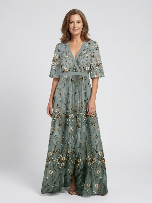 Emma | Women's Floral V Neck Maxi Dress 0