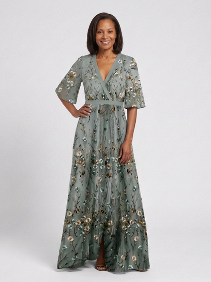 Emma | Women's Floral V Neck Maxi Dress 4