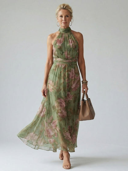 Emma | Women's Gathered Halter Midi Dress 0