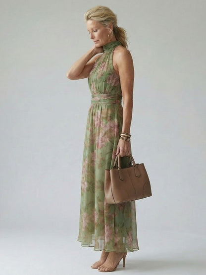 Emma | Women's Gathered Halter Midi Dress 2