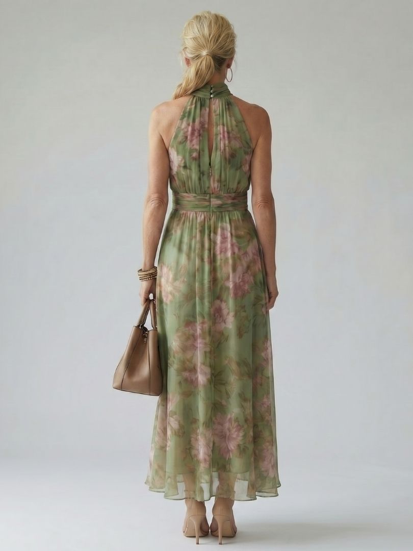 Emma | Women's Gathered Halter Midi Dress 3