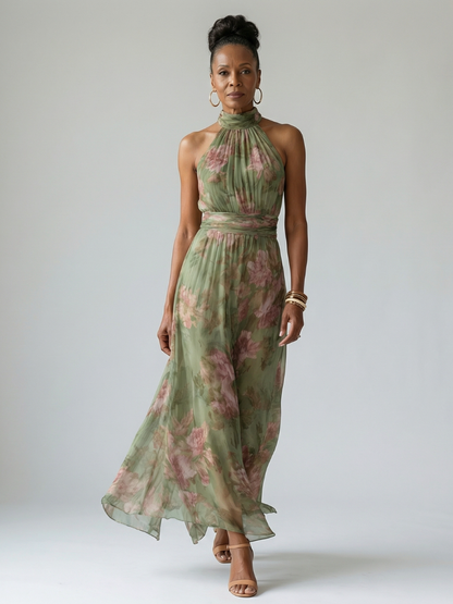 Emma | Women's Gathered Halter Midi Dress 4