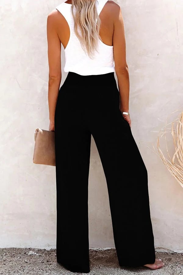 Emma | Women's High-Waisted Trousers with Button Accents 3