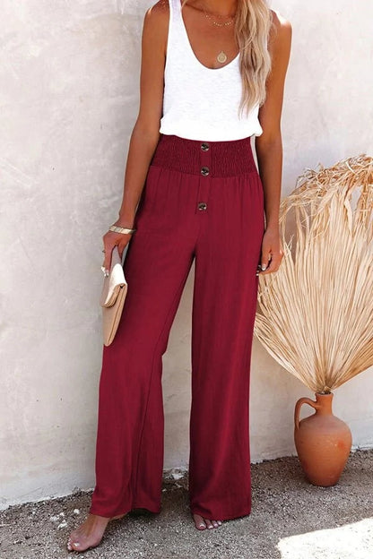 Emma | Women's High-Waisted Trousers with Button Accents 4