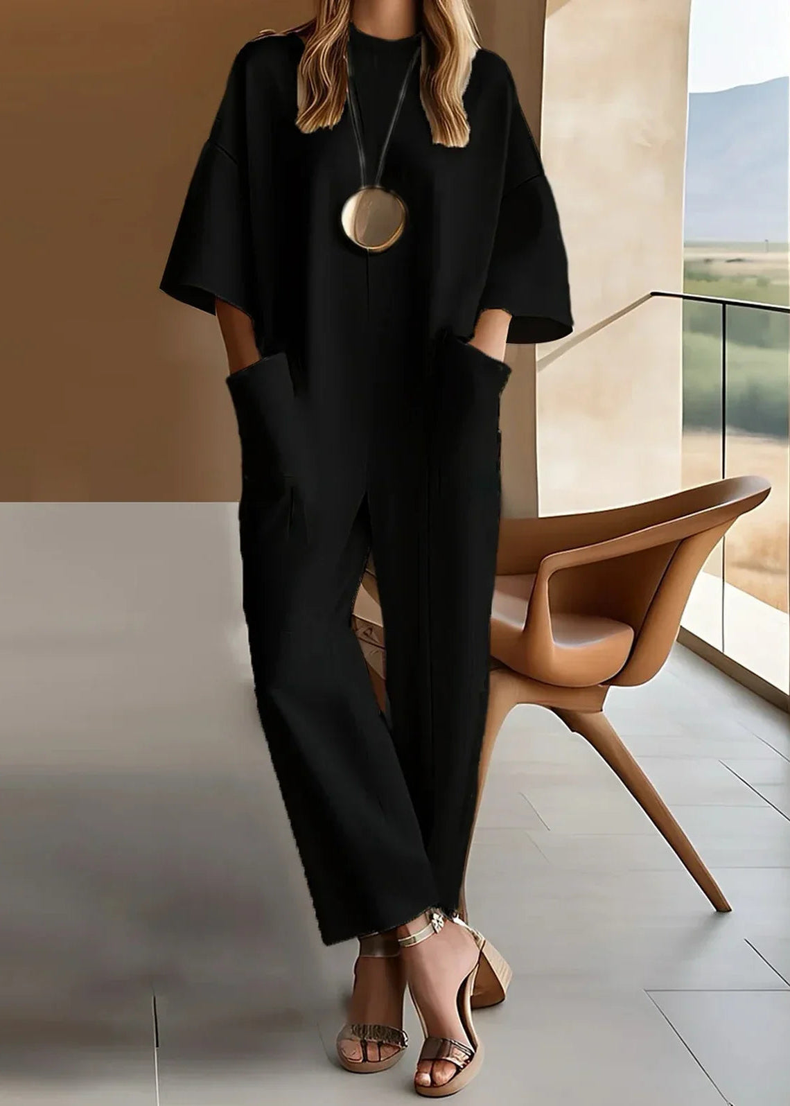 Emma | Women's Jumpsuit with Short Sleeves and Relaxed Fit 1