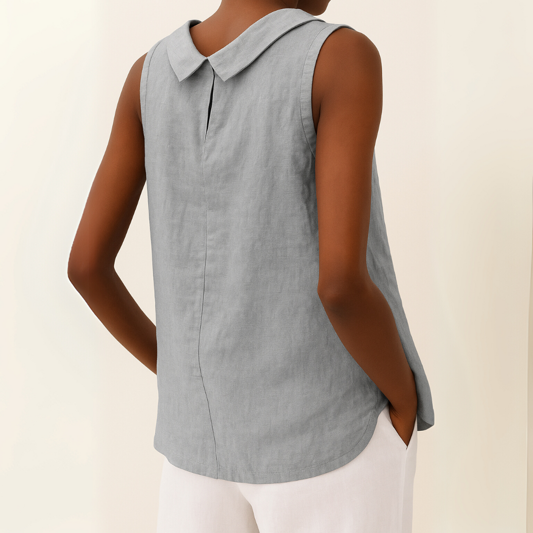 Emma | Women's Sleeveless Roll Collar Top 1