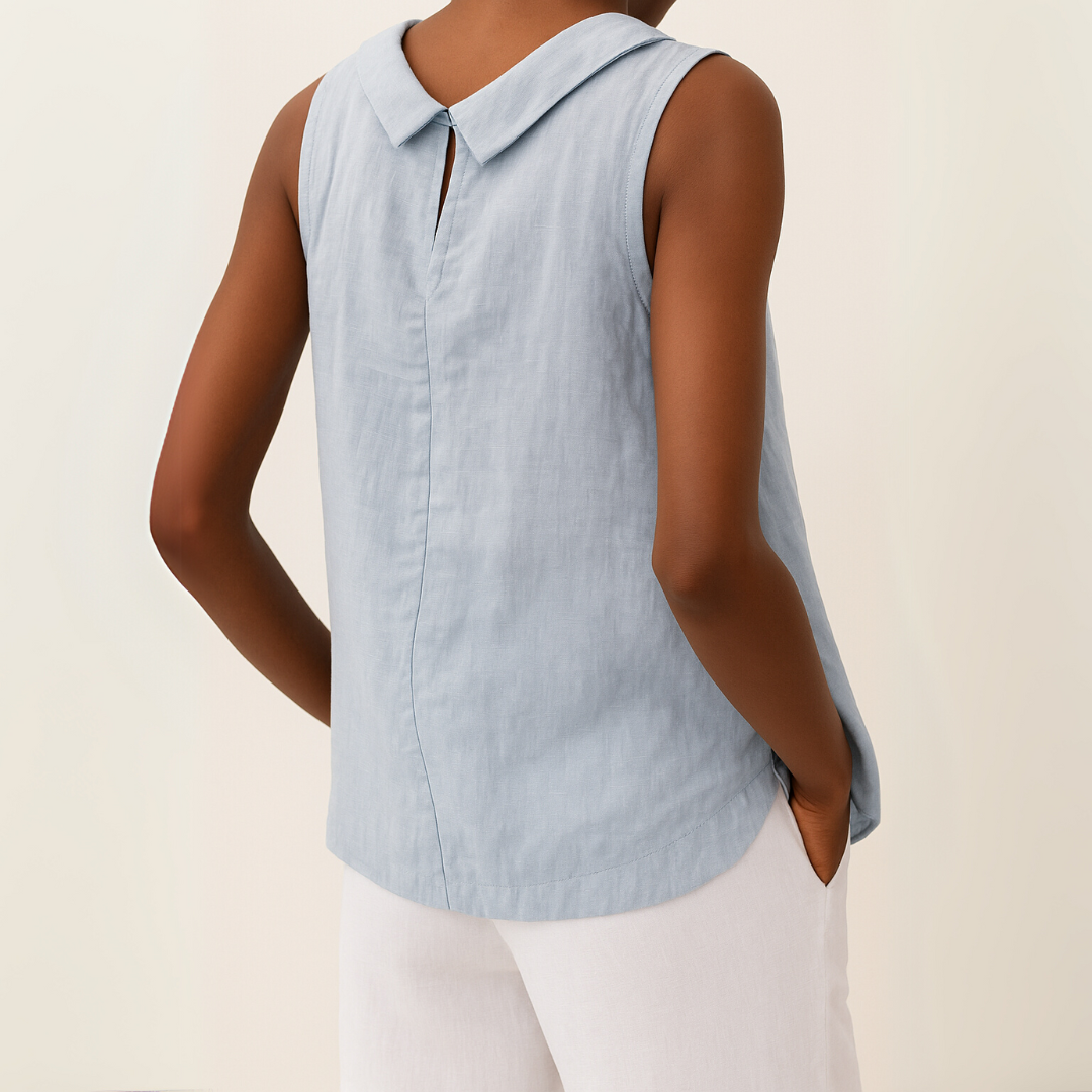 Emma | Women's Sleeveless Roll Collar Top 3