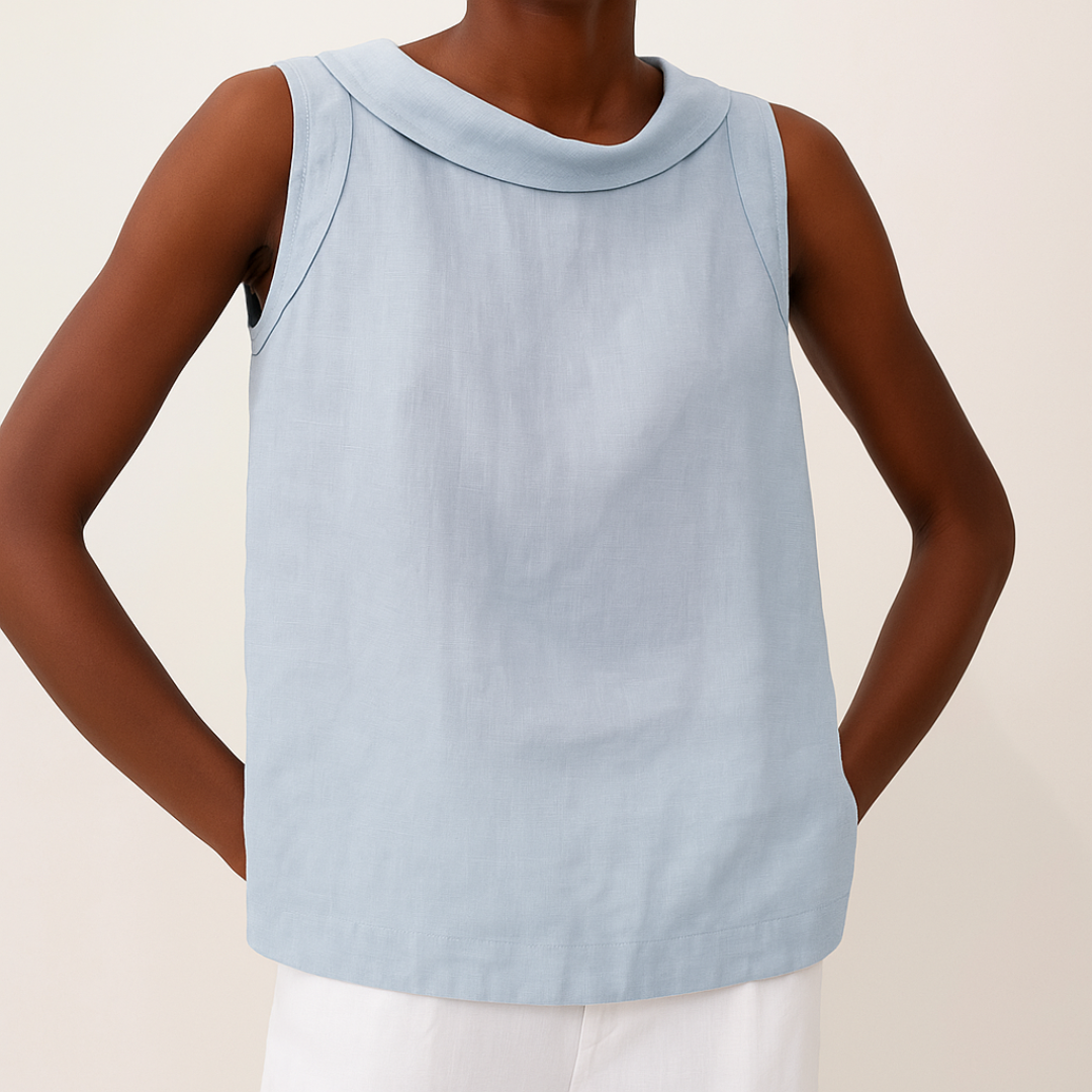 Emma | Women's Sleeveless Roll Collar Top 4