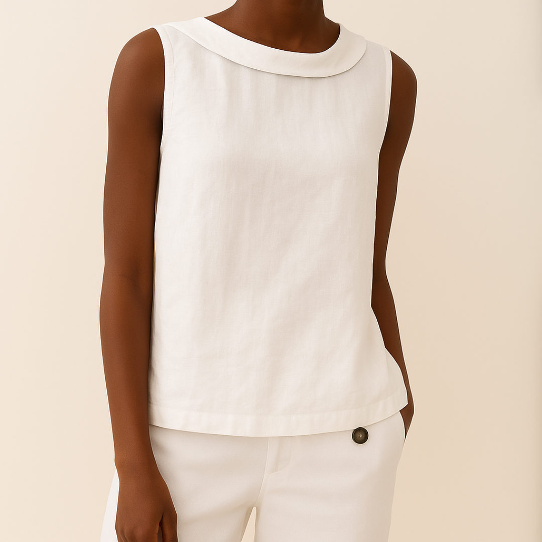 Emma | Women's Sleeveless Roll Collar Top 5