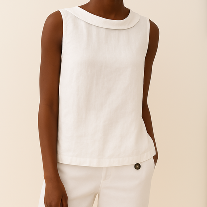 Emma | Women's Sleeveless Roll Collar Top 5
