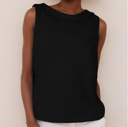 Emma | Women's Sleeveless Roll Collar Top 7
