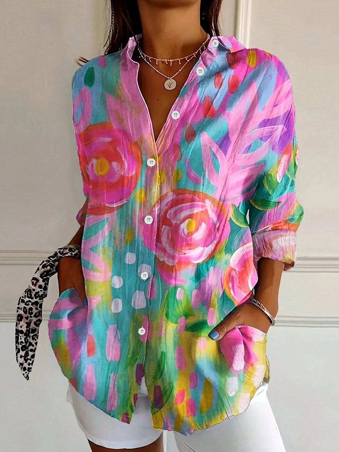 Grace | Women's Colorful Print Blouse 0