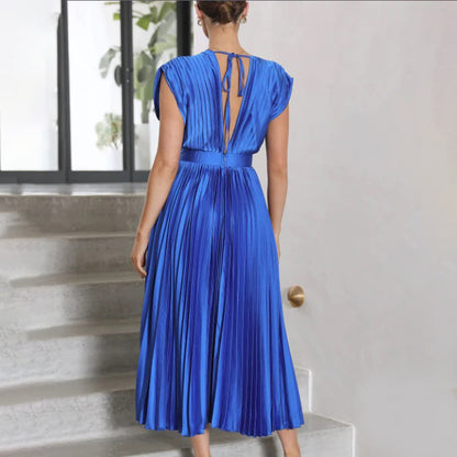 Grace | Women's Pleated Midi Dress with V-Neck 7