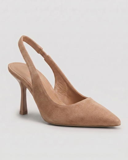 Grace | Women's White Slingback Heels with Pointed Toe 0