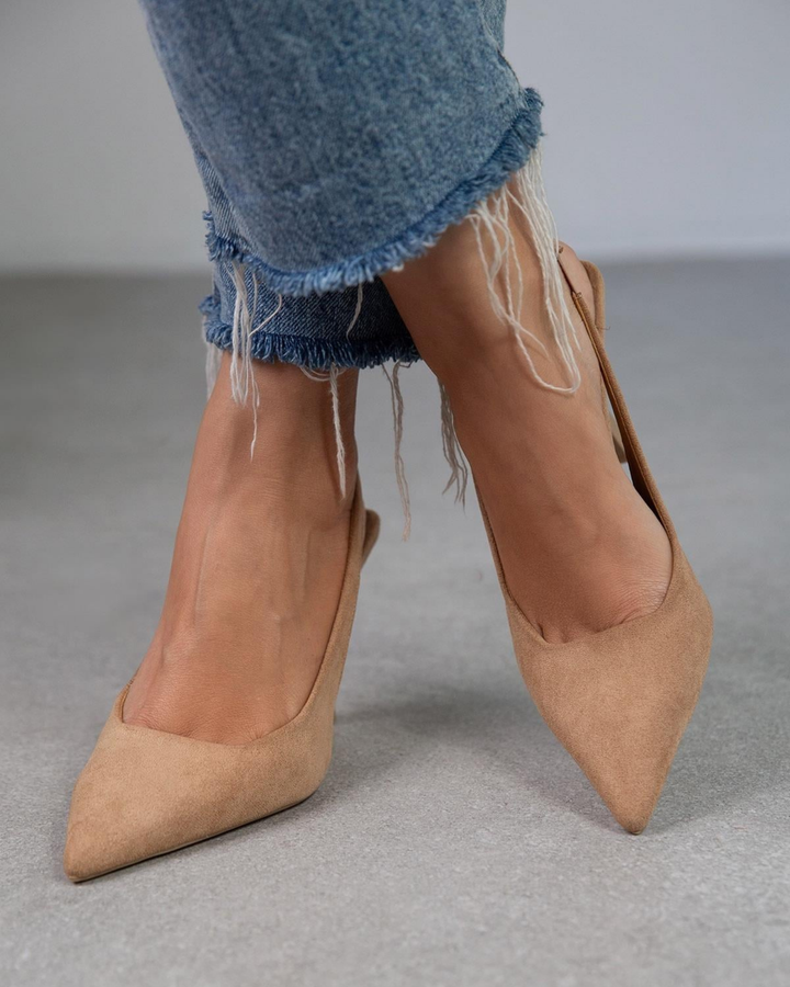 Grace | Women's White Slingback Heels with Pointed Toe 1