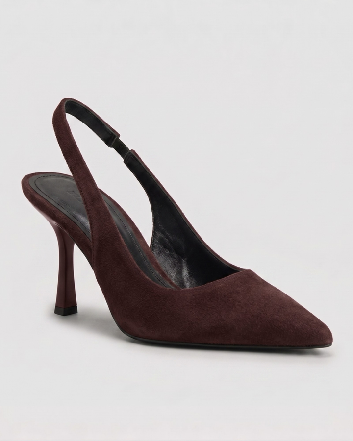 Grace | Women's White Slingback Heels with Pointed Toe 5