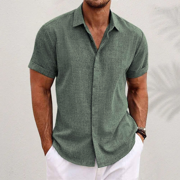 Men's Linen Shirt Short Sleeve
