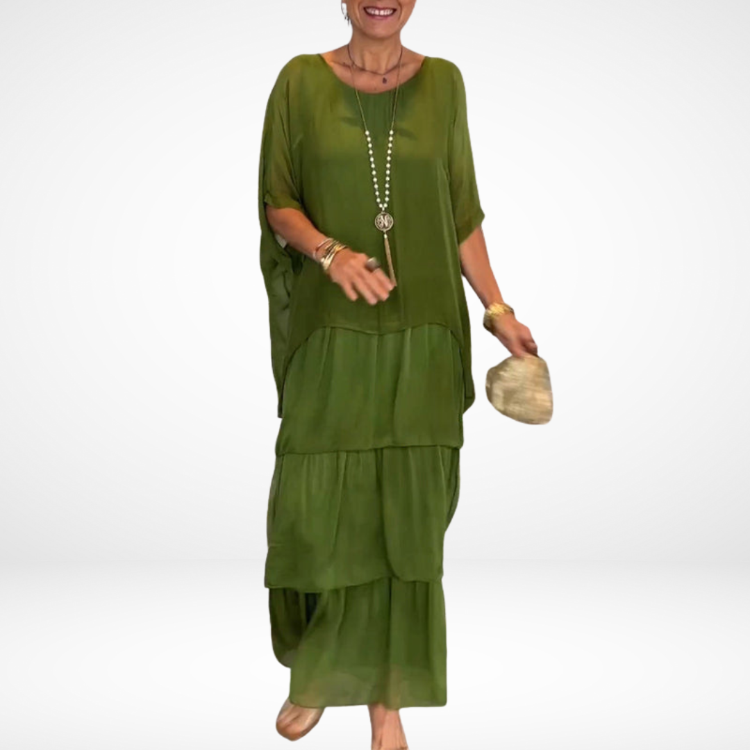 Lily | Women's A-Line Maxi Dress with Round Neckline 1