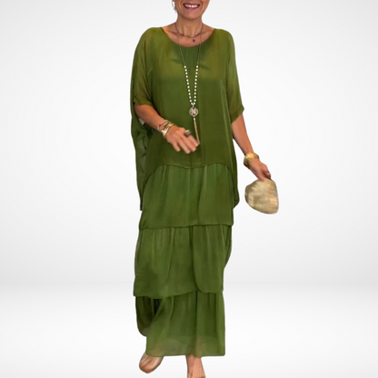 Lily | Women's A-Line Maxi Dress with Round Neckline 1