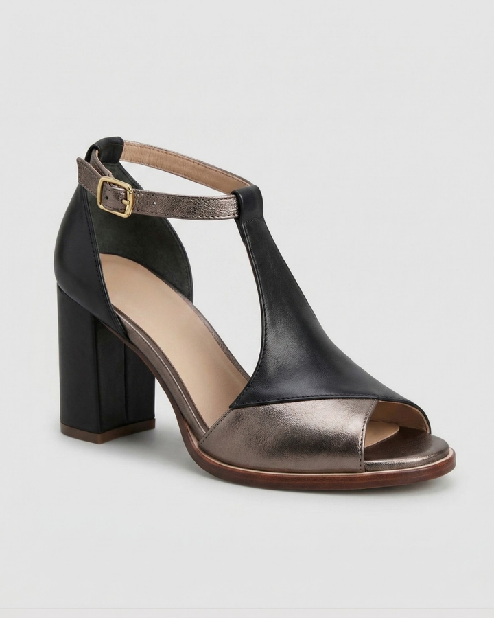 Lily | Women's Black Heels with Ankle Strap 0