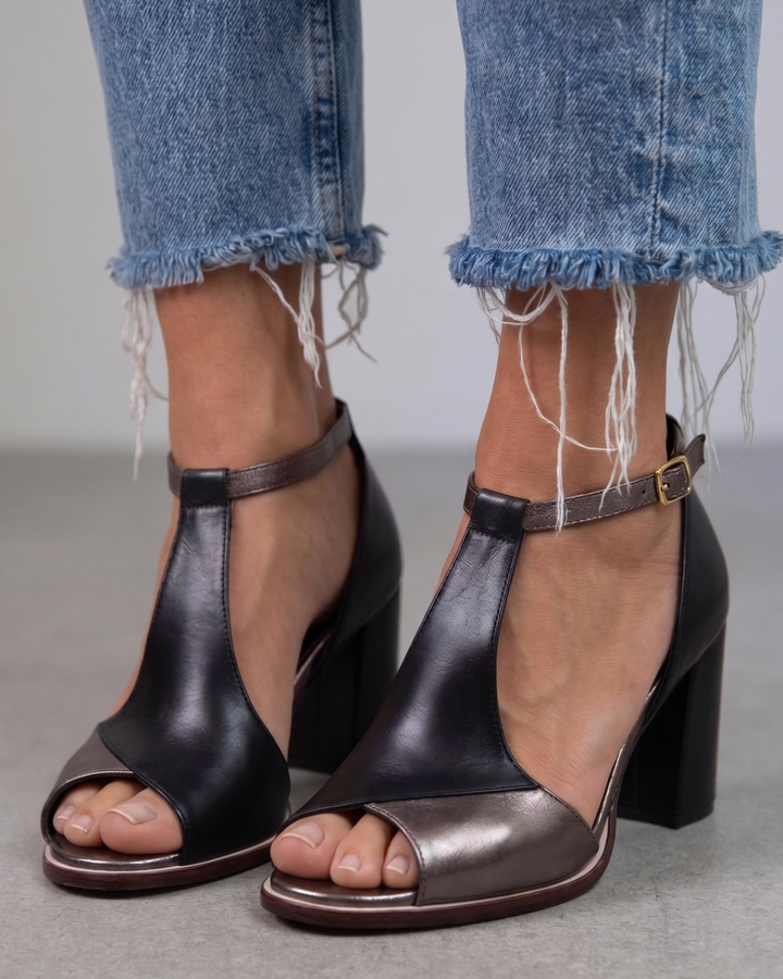 Lily | Women's Black Heels with Ankle Strap 2
