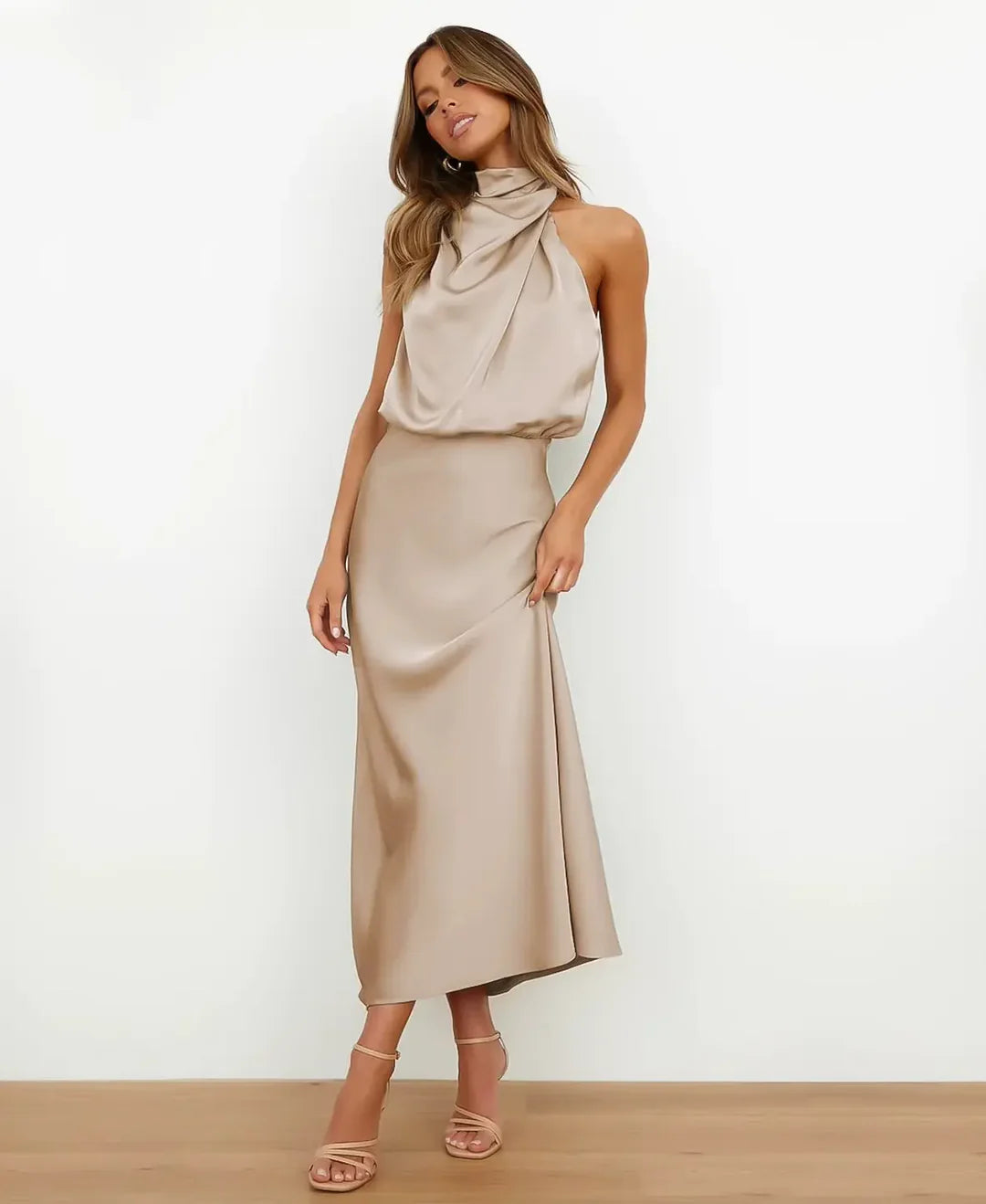 Lily | Women's Cocktail Dress Halter Midi 0