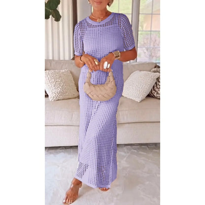 Lily | Women's Cut-Out Maxi Dress with Lightweight Overlay 0