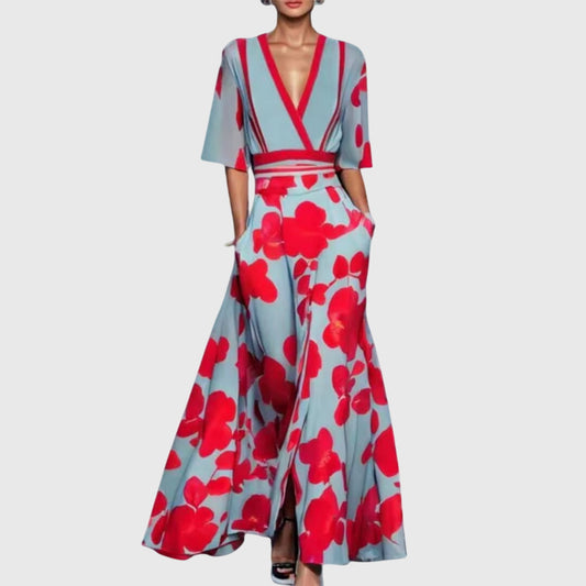 Lily | Women's Dress with Flared Skirt and Waist Belt 0